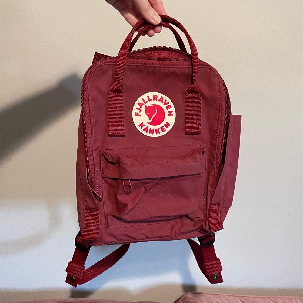 Fjallraven kanken mini bag - OX RED used crimson dark backpack small
